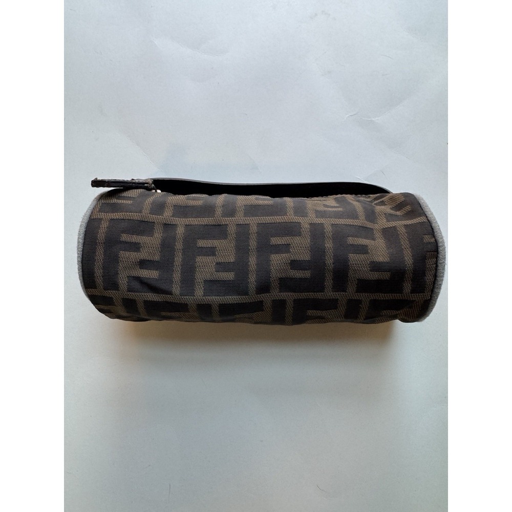 Fendi Vanity Pouch Vintage Zucca Pattern Brown Mini Bag Used - Picture 3 of 11